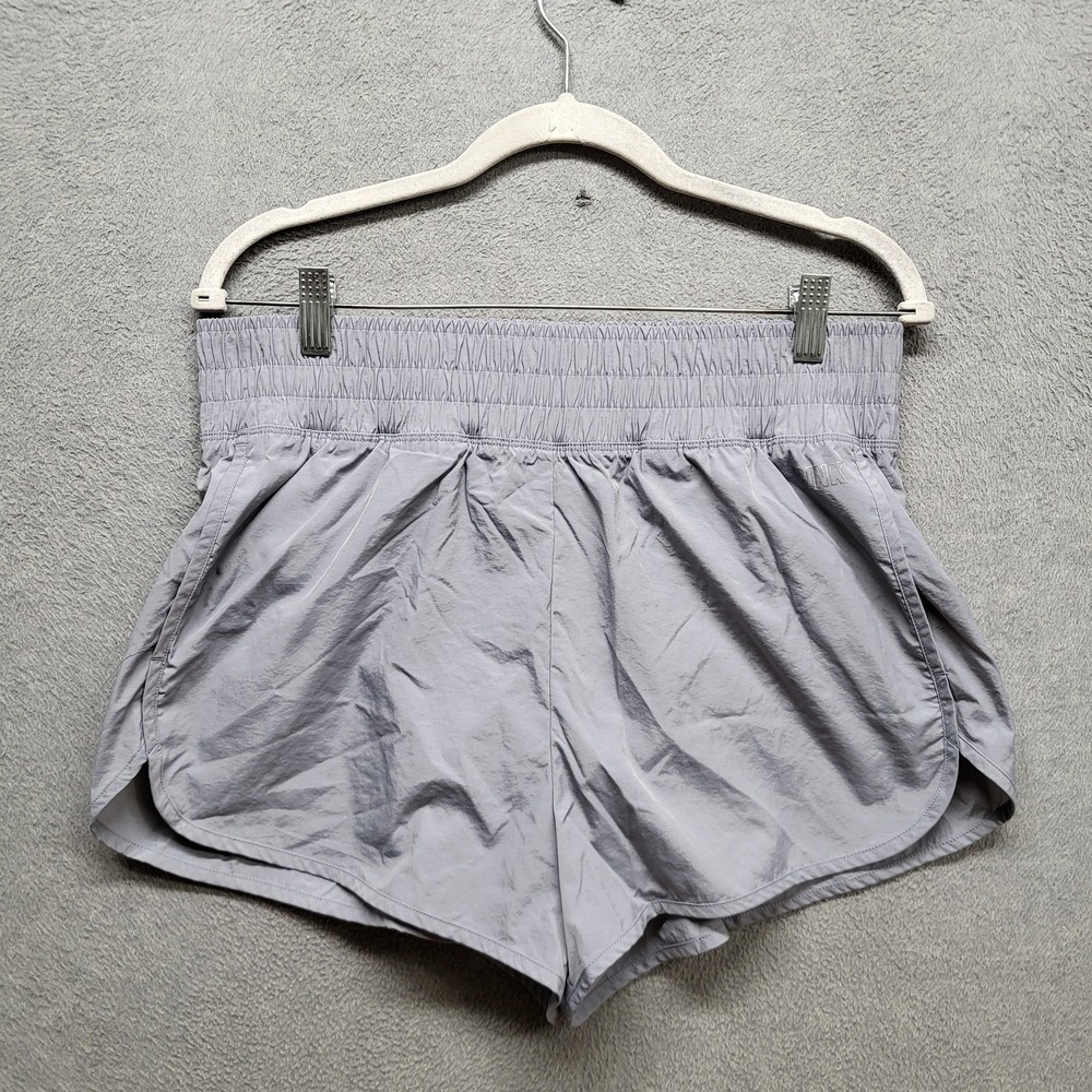 PINK Women Activewear Shorts L Gray Logo Workout Run